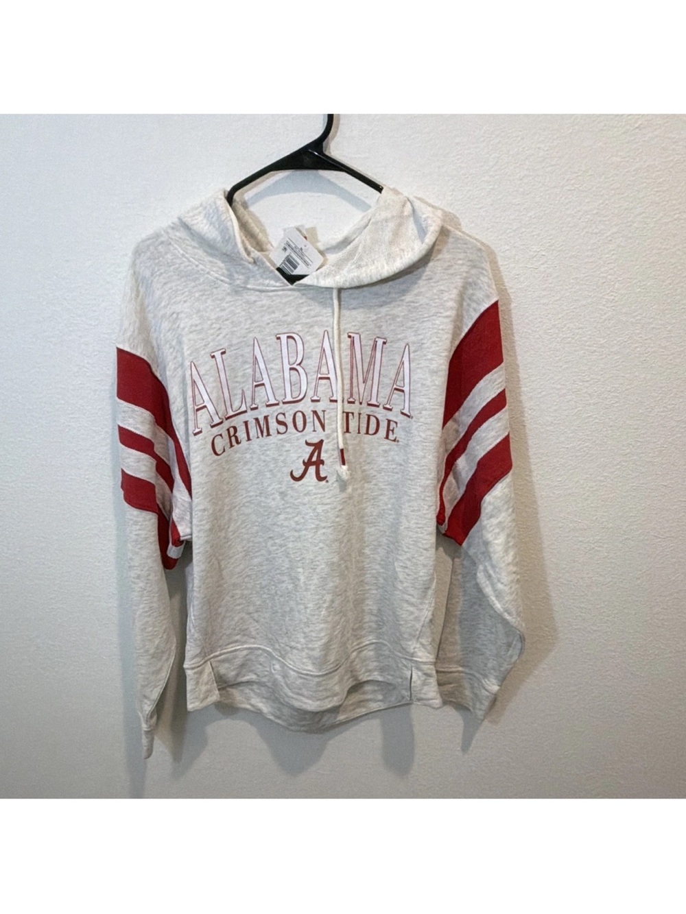 Alabama Crimson Tide Women's Cream & Red Hoodie Sweater size M